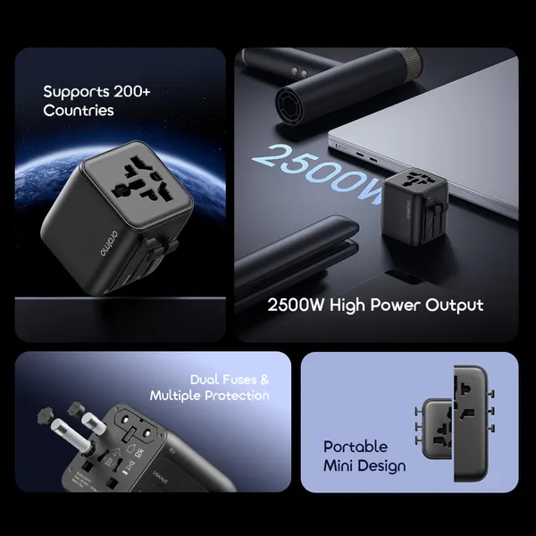 Oraimo PowerOmni 251 2500W Multi-Plug Travel Converter - Image 2